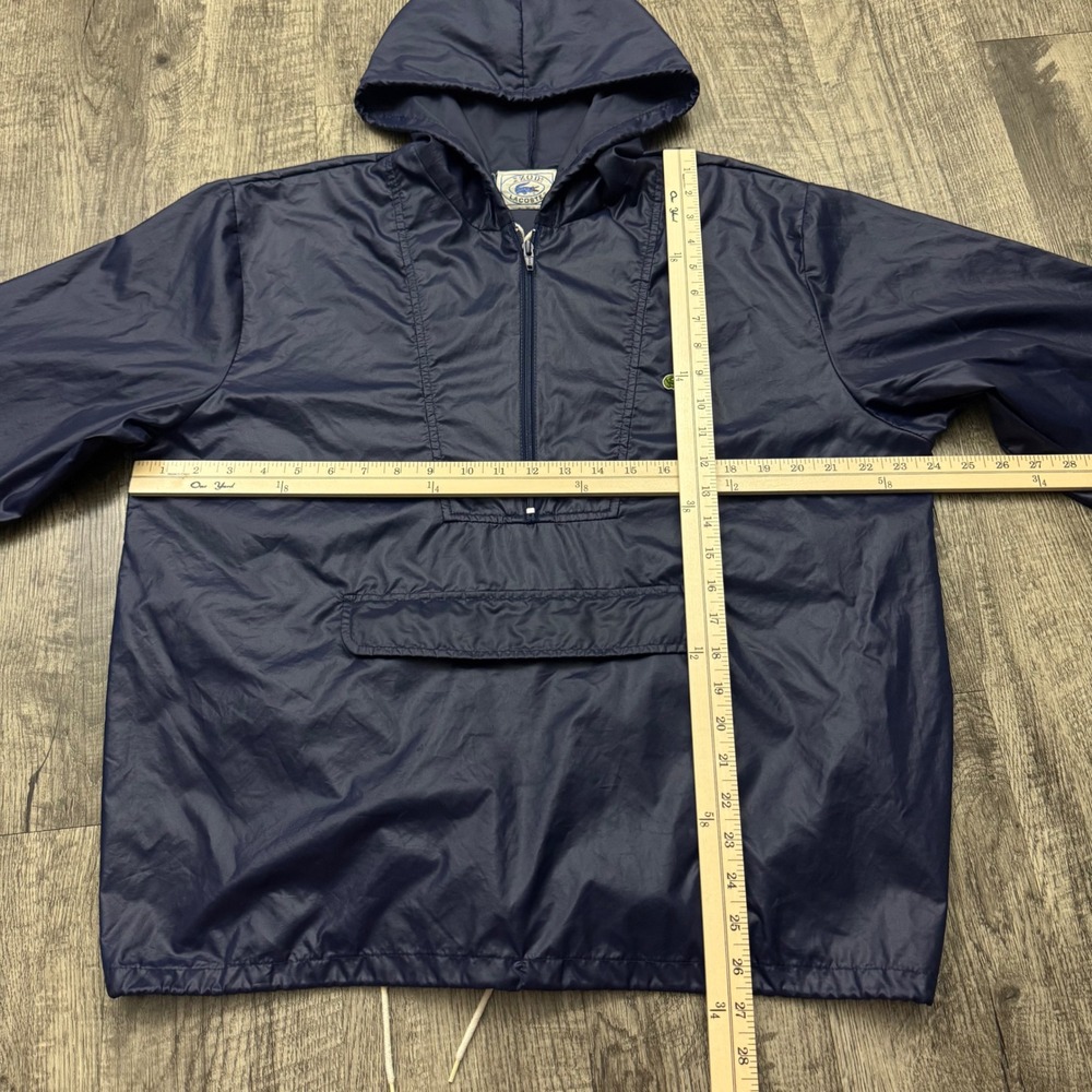 Vintage Izod Lacoste Anorak Lightweight Windbreaker Hooded Jacket Blue M - Picture 3 of 7